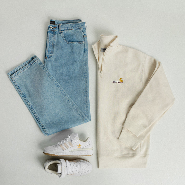 Carhartt WIP American Script Half Zip onfeet