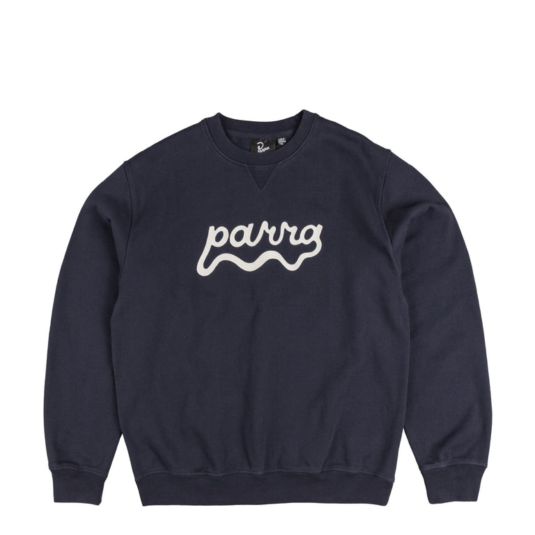 By Parra Water Wave Logo Crew Neck Sweatshirt - S / Navy Blue