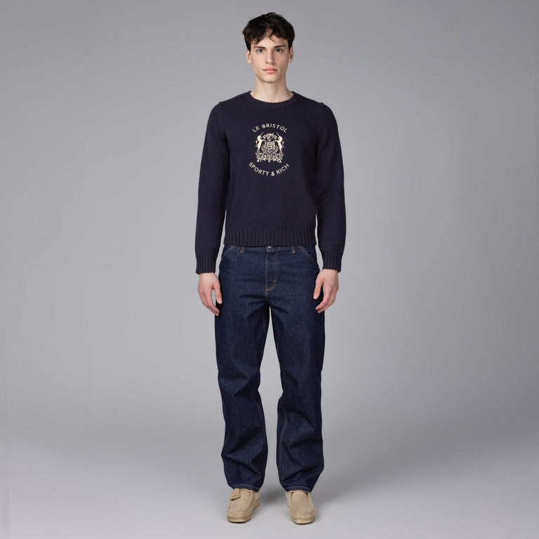Sporty & Rich Bristol Crest Knitted Sweater
