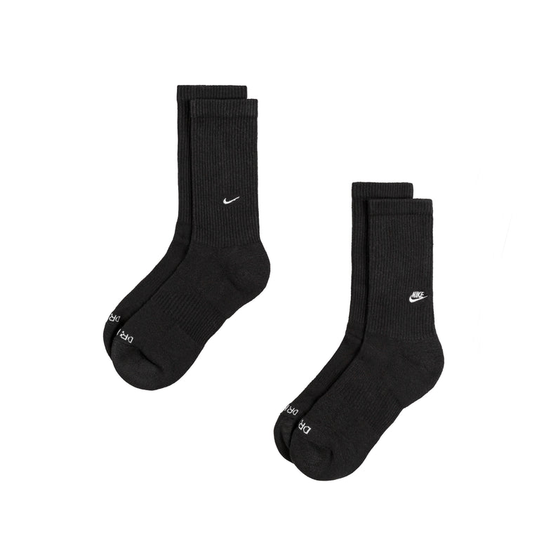 Nike Everyday Cushioned Crew Socks (2 Pairs) - XL / Black / White