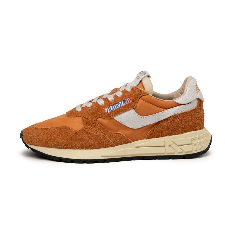 Autry Reelwind Low *Nylon / Hairy Suede / Cracked Leather* - 44 / White / Amber