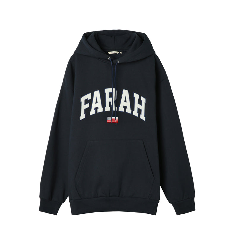 Farah Japan Embroidered Patch Logo Hoodie College Logo - XL / Navy