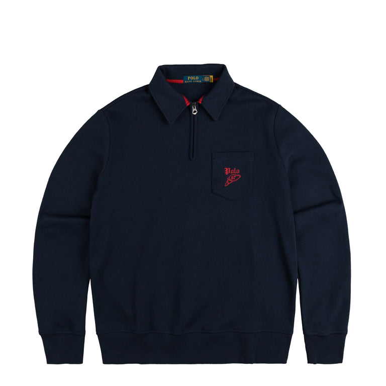 Polo Ralph Lauren Double-Knit Mesh Collared Sweatshirt - XXL / Cruise Navy Multi
