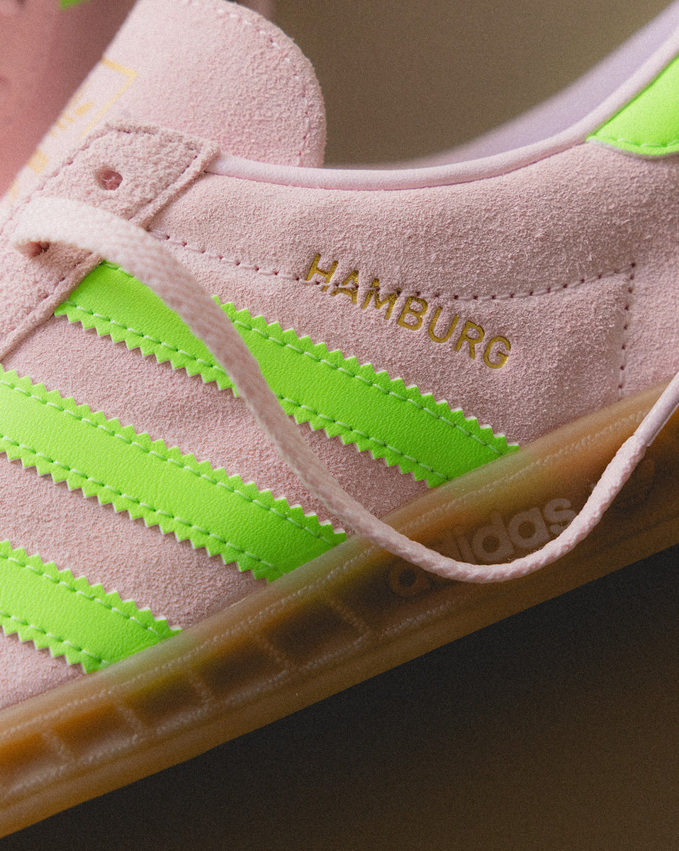 ★★Adairs★★ Hamburg pink solar green JS0683 Trainers Adidas Women Hamburg Clear Pink/ Solar Green/ Gold