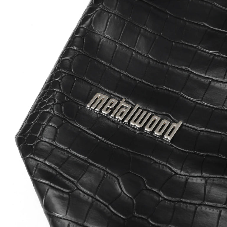 Metalwood Metal Logo Stud Croc Tote