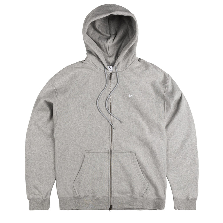 Nike	Solo Swoosh Full-Zip Fleece Hoodie - XXL / Dark Heather Grey / Light Smoke / White
