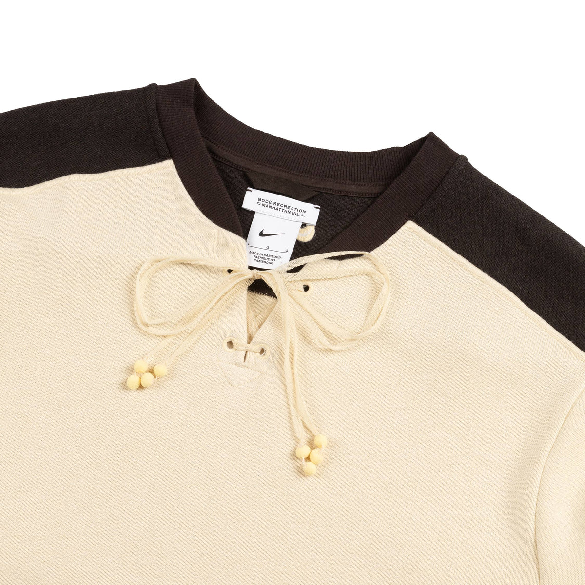 Nike × Bode Rec. Lacing Knit Brown 【L】 Nike x BODE Rec Lacing Knit Cream Brown Long Sleeve Size XL