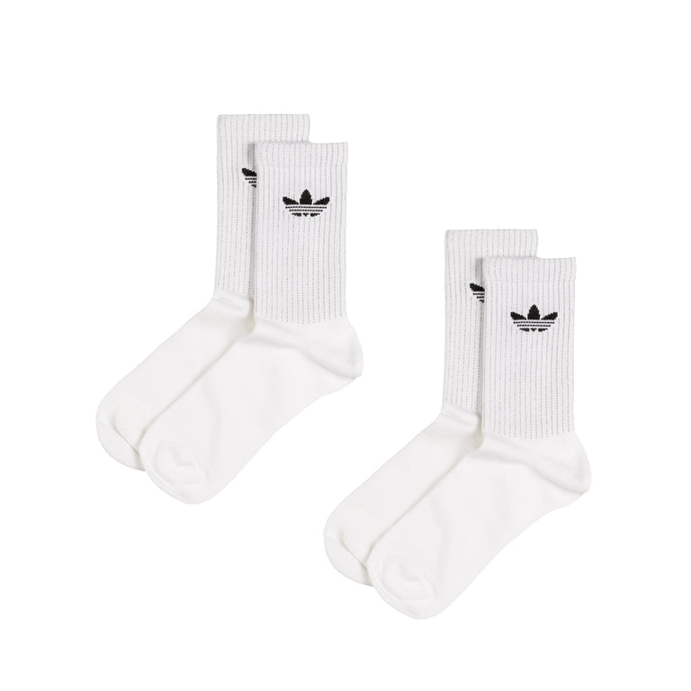 Adidas Reflective Crew Socks 2 Pairs - XL / White / Reflective Silver