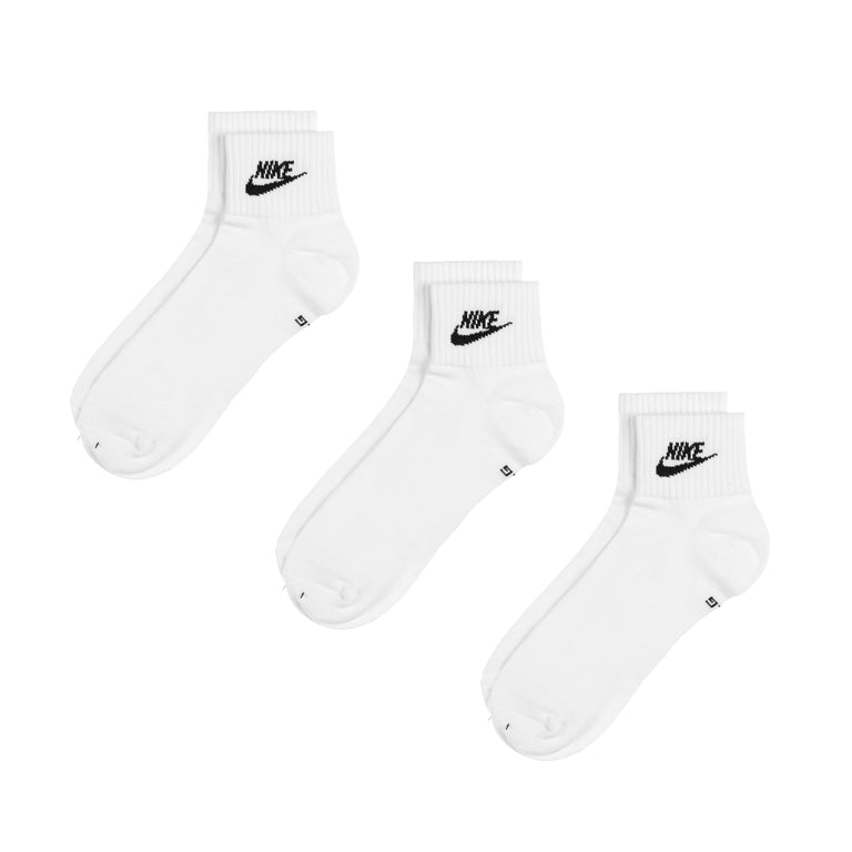 Nike Everyday Essential Ankle Socks 3 Pack - XL / White / Black