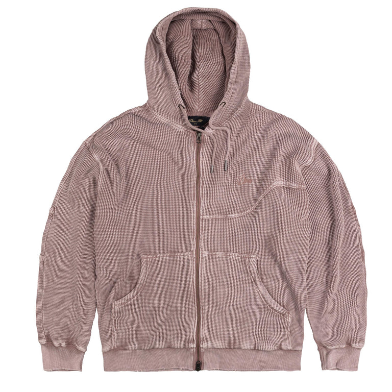Dime Premium Waffle Zip Hoodie - M / Faded Mauve