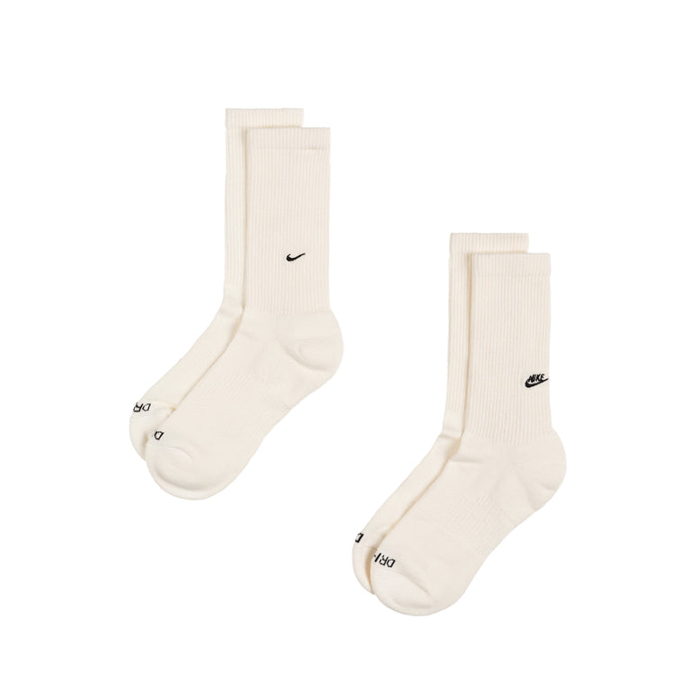 Nike Everyday Cushioned Crew Socks (2 Pairs) - L / Sail / Black