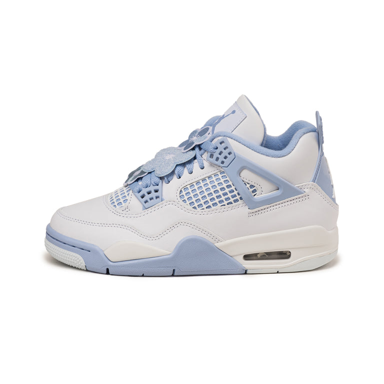 Nike Wmns Air Jordan 4 Retro *Aluminum* - 38 / White / Aluminium / Blue Tint / Oil Green
