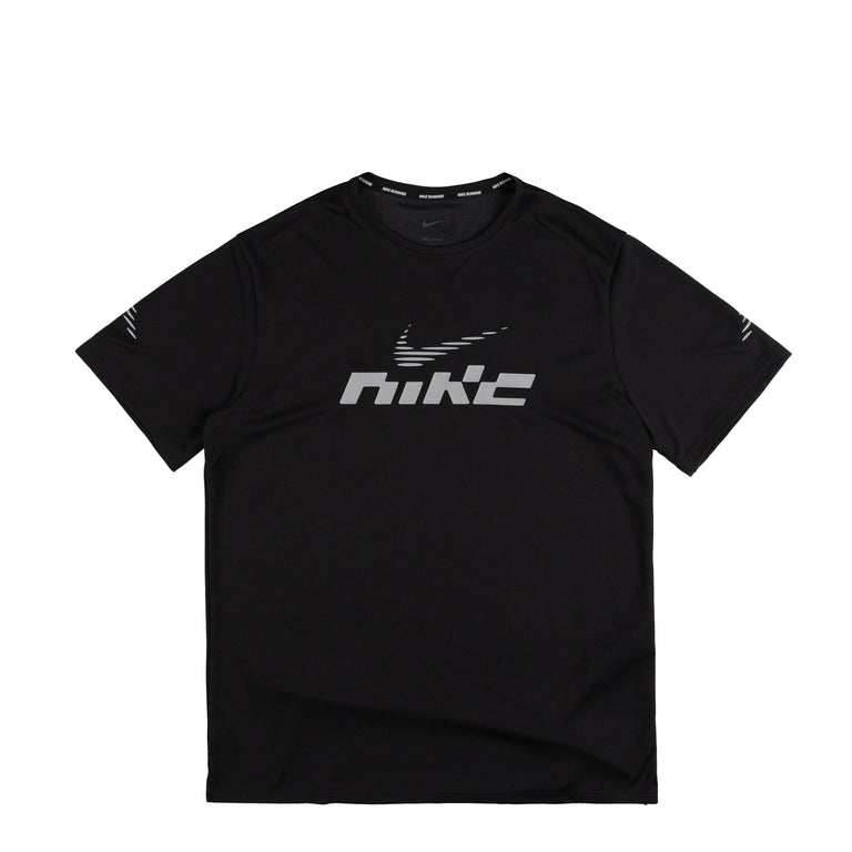 Nike Miler Flash Dri-FIT UV Short-Sleeve Running Top - XL / Black / Reflective Silver