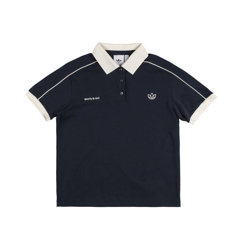 Adidas x Sporty & Rich Wmns Polo T-Shirt - XL / Night Navy