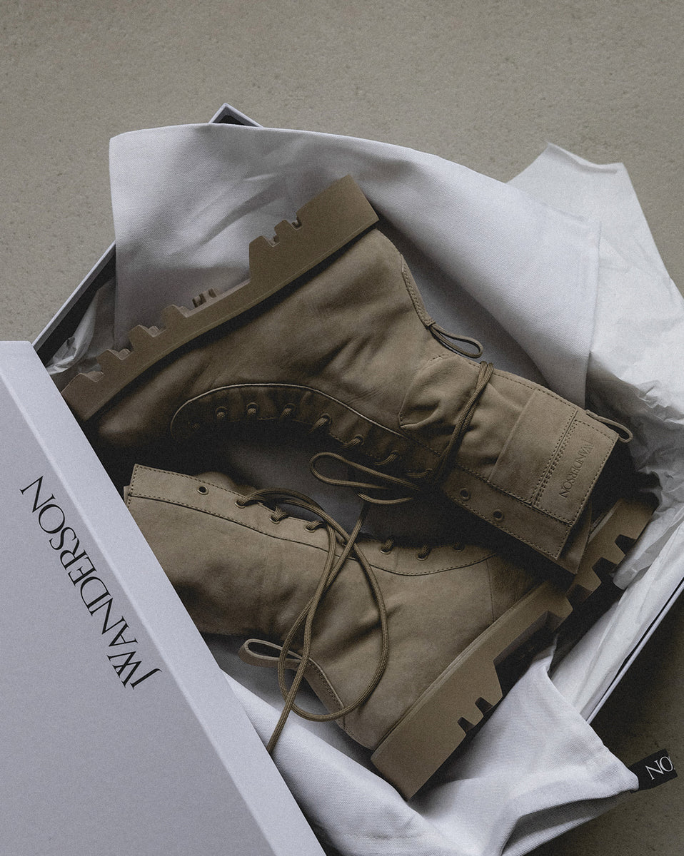 JW Anderson Combat Leather Boots Sneaker » Buy online now!