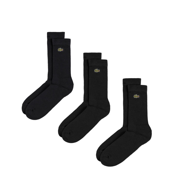 Lacoste High Cut Socks 3-Pack - 35-38 / Black