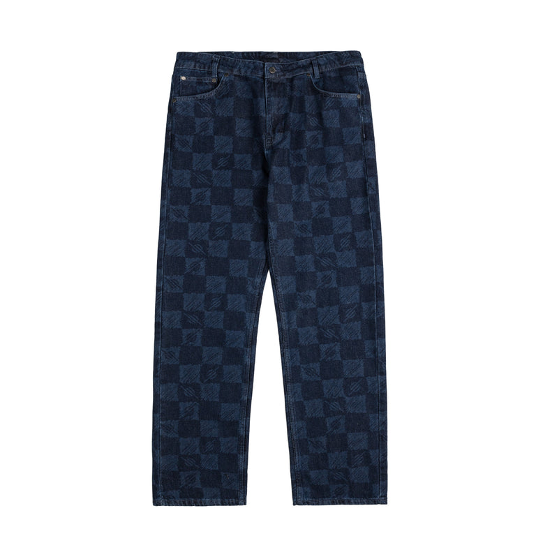 Daily Paper Kibo Check Jacquard Jeans - M / Blue