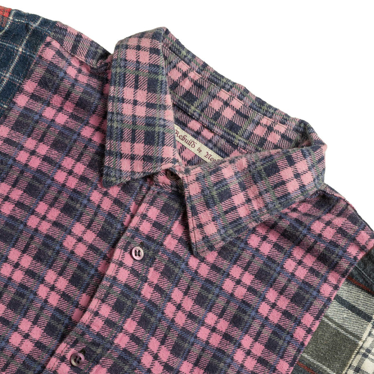 Needles *Rebuild By* Flannel 7 Cuts Wide Shirt