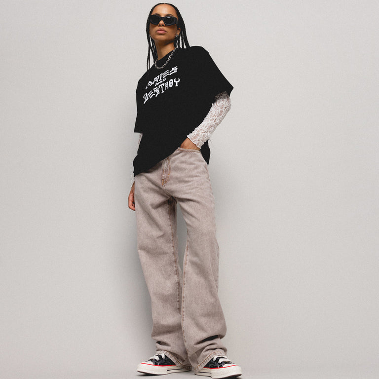 Aries Vintage Aries and Destroy Tee onfeet