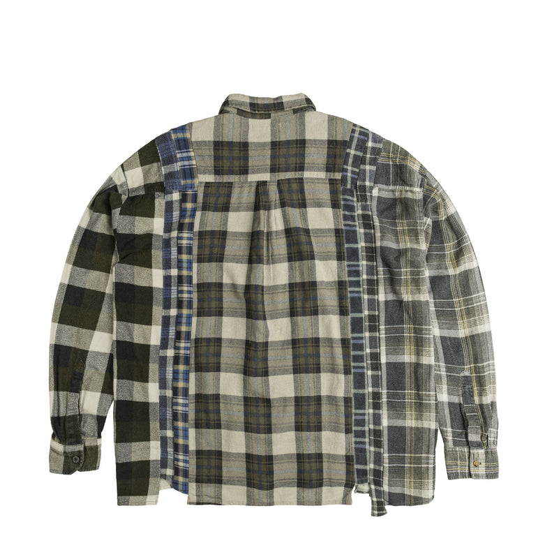 Needles *Rebuild By* Flannel 7 Cuts Wide Shirt