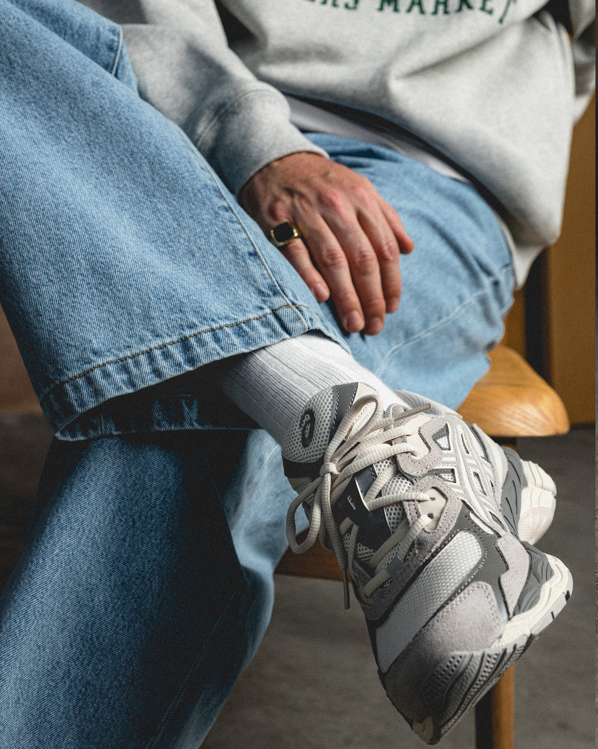 パターンAsics Gel-NYC CREAM / OYSTER GREY ASICS Gel-NYC 'Cream Oyster Grey' 1201A789-103