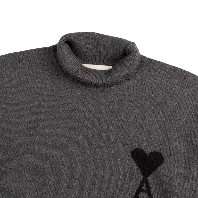 AMI Paris	Ami De Coeur Funnel Neck Wool Sweater