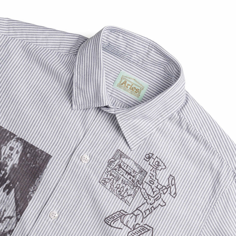 Aries Graphic Overprinted Oxford Shirt