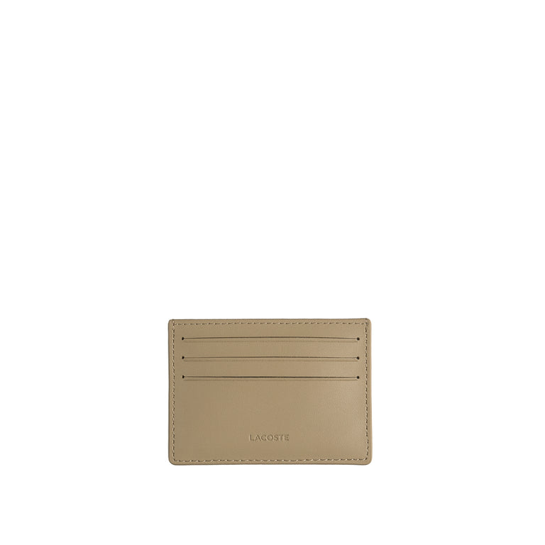 Lacoste Leather Monogram Print Card Holder