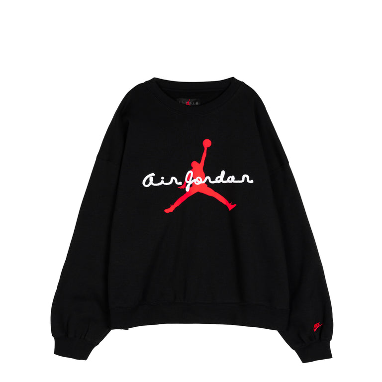 Nike	Jordan Brooklyn Fleece Crewneck Sweatshirt - XXL / Black / Infrared 23
