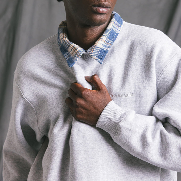 Asphaltgold Essential Crewneck (Heather Grey) onfeet