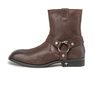 Duke + Dexter Harley Biker Boot - 43 / Brown Cracked
