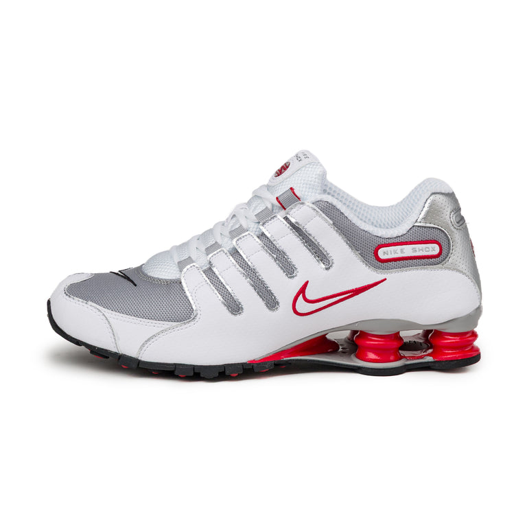 Nike Shox NZ - 41 / White / Metallic Silver / Sport Red
