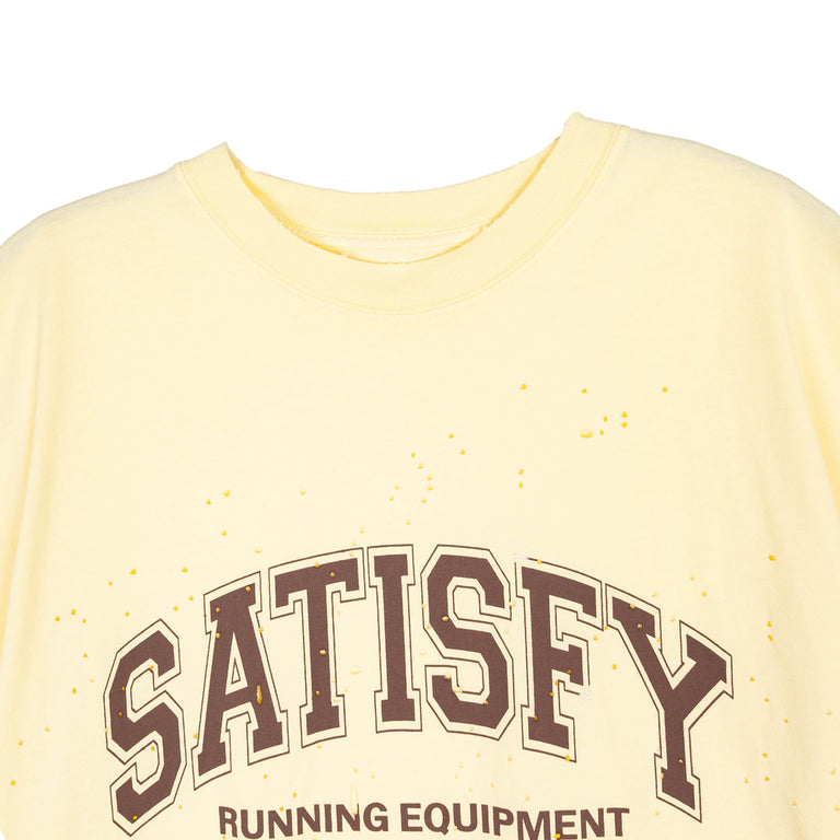 Satisfy MothTech T-Shirt *Varsity Letter* - L / Aged Transparent Yellow - 3