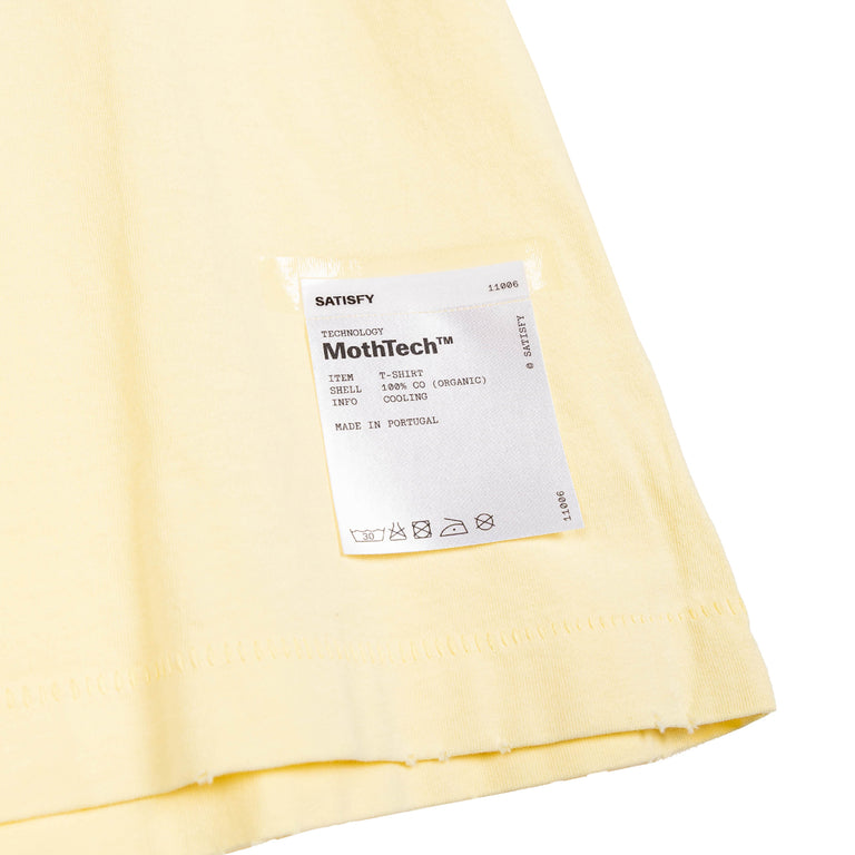 Satisfy MothTech T-Shirt *Varsity Letter* - L / Aged Transparent Yellow - 4