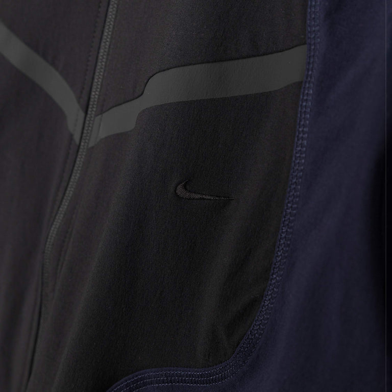 Nike	Tech Dri-Fit Woven Full-Zip Color-Block Windrunner Jacket - XXL / Black / Obsidian / Black - 5