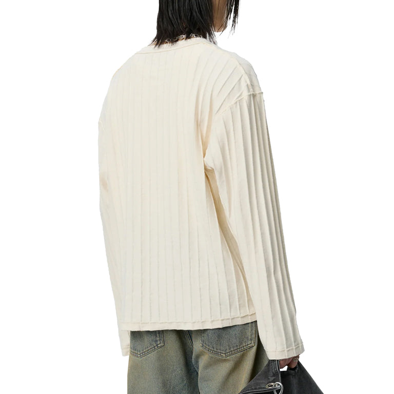 mfpen Round Neck Sweater - L / Ecru Inverted Ajour Stripe - 3