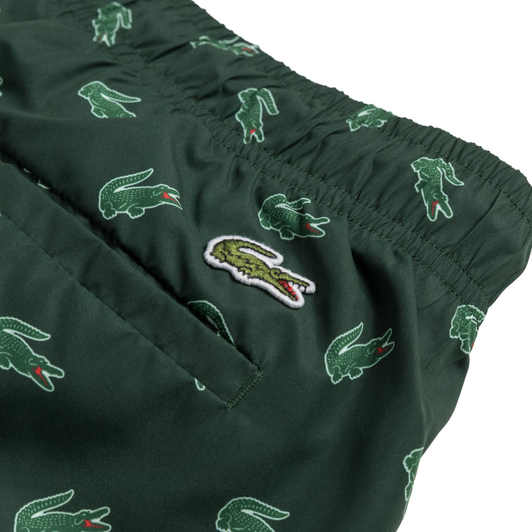 Lacoste Crocodile Print Swim Trunks