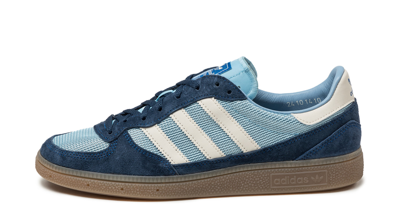 White and navy blue adidas top