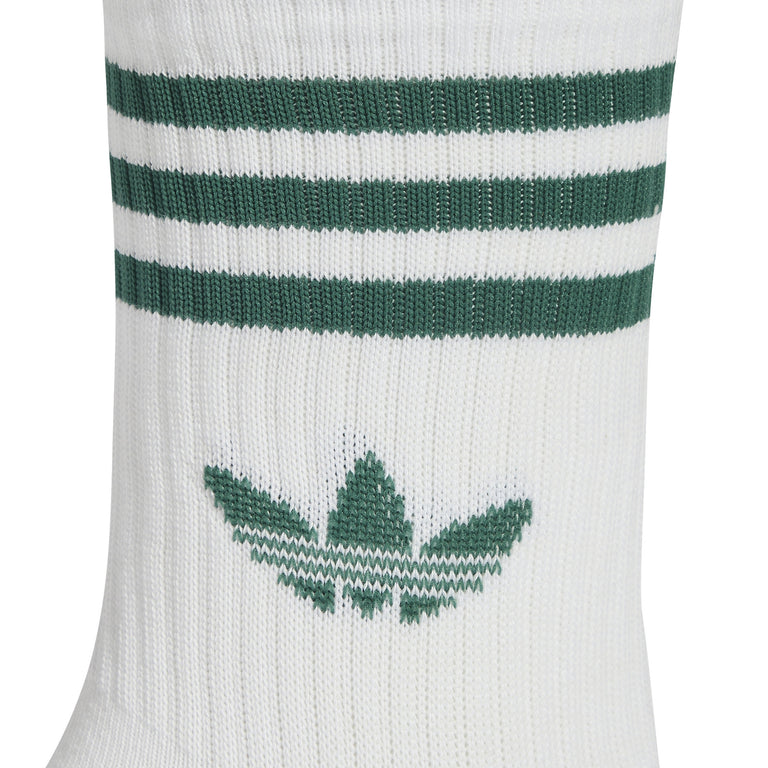 Adidas 3-Sripes Crew Socks 3 Pairs - L / White / Rich Green / Collegiate Green / Blanch Green - 2