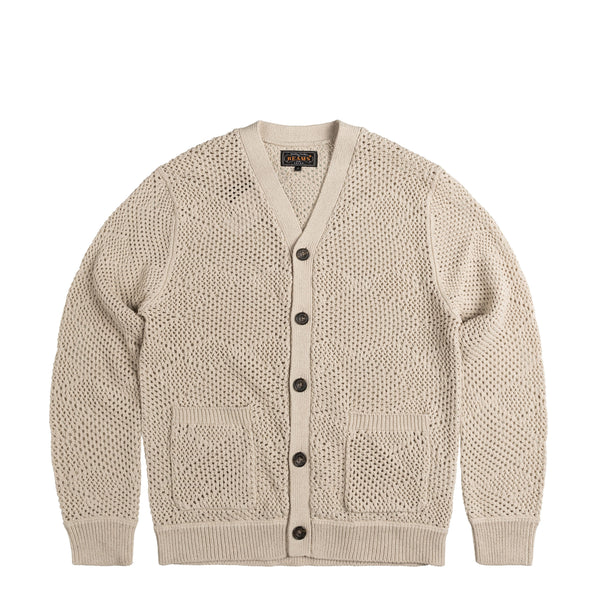 pois double mesh Cardigan【beige】 Oversized Beige Cable Knit Zip-Up Hoodie - Grunge & Retro