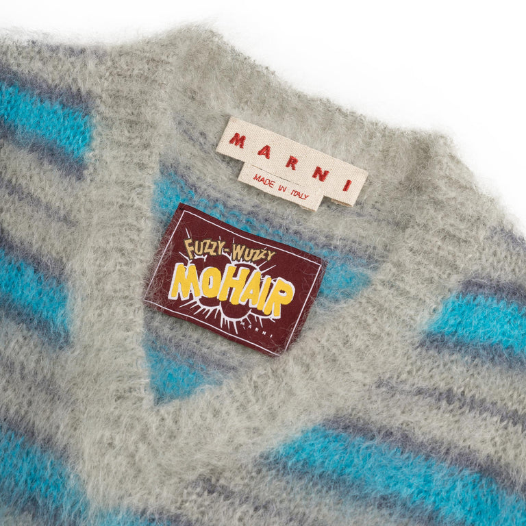 Marni Cream Striped Mohair Vest