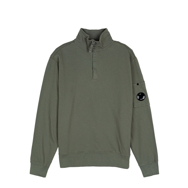 C.P. Company Light Fleece Half Zip Lens Sweatshirt - L / Gunmetal

