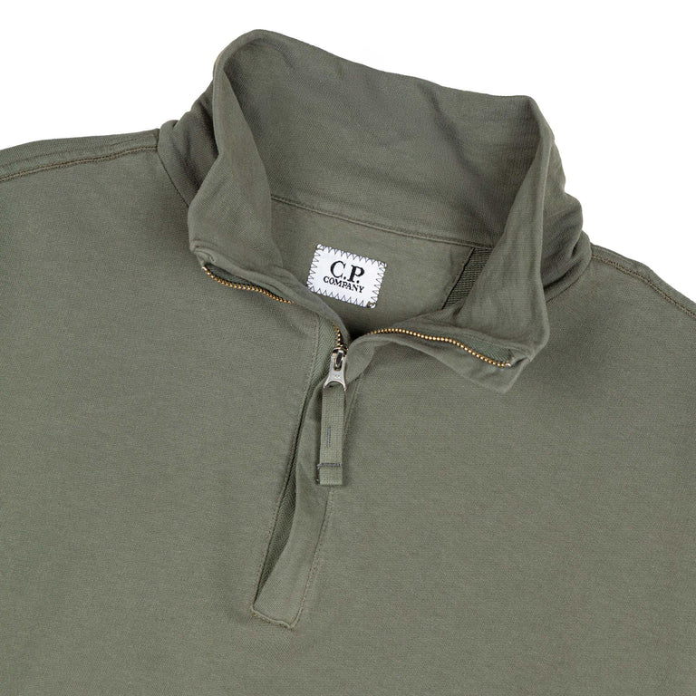 C.P. Company Light Fleece Half Zip Lens Sweatshirt - L / Gunmetal - 2