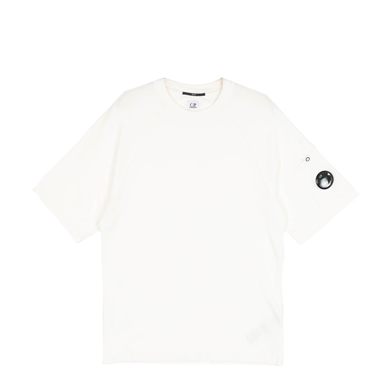 C.P. Company	Light Fleece Short Sleeve Sweatshirt - L / Gauze White
