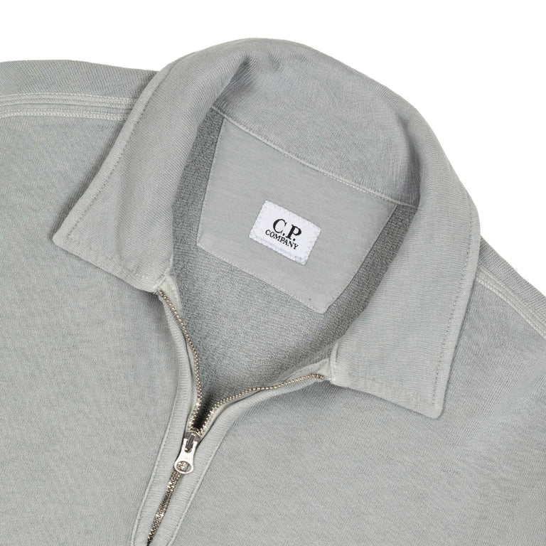 C.P. Company	Malfilè Fleece Lens Half Zip Sweatshirt - M / Silver Blue - 2