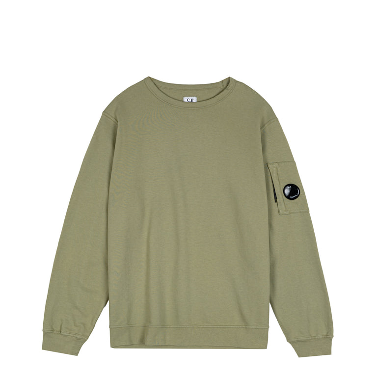 C.P. Company Light Fleece Crewneck Sweatshirt - M / Moss Gray
