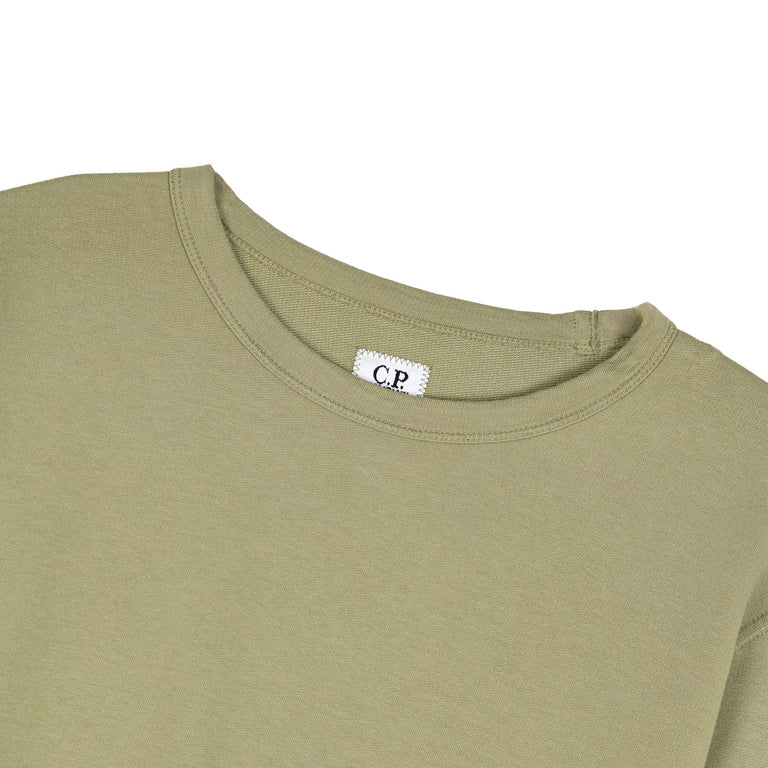 C.P. Company Light Fleece Crewneck Sweatshirt - M / Moss Gray - 2