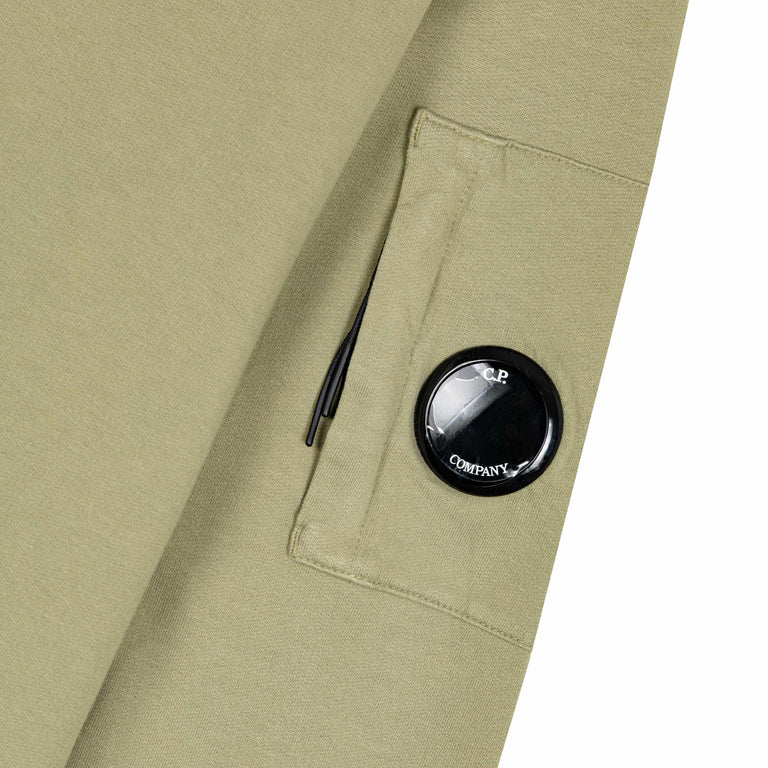 C.P. Company Light Fleece Crewneck Sweatshirt - M / Moss Gray - 4