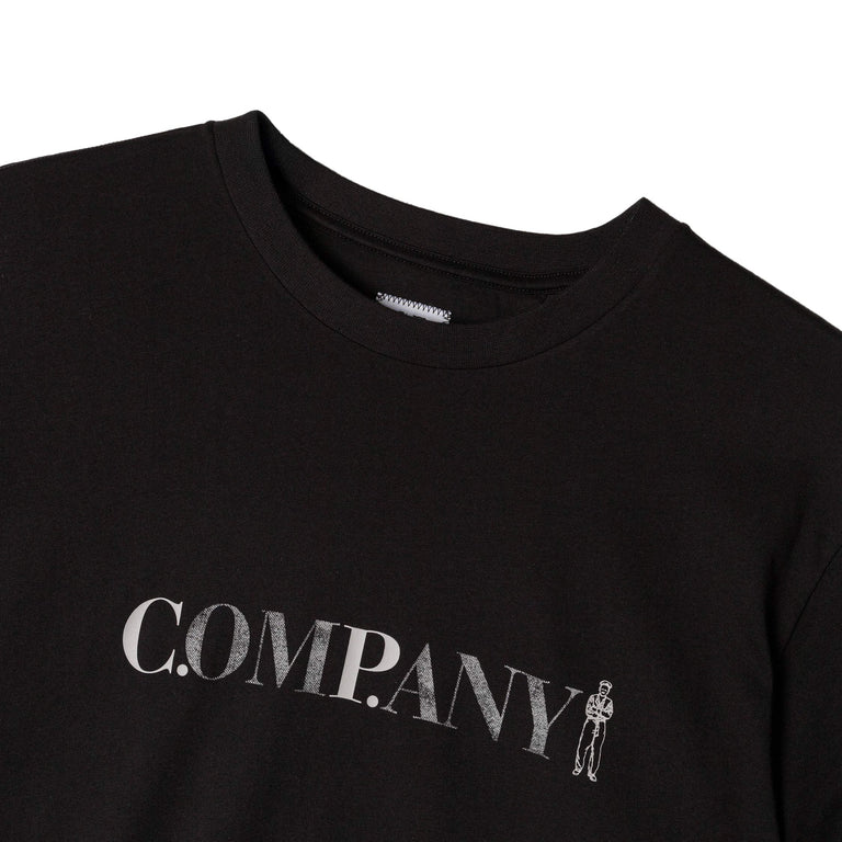 C.P. Company	30/1 Jersey Short Sleeve Chest Logo T-Shirt - L / Black - 2