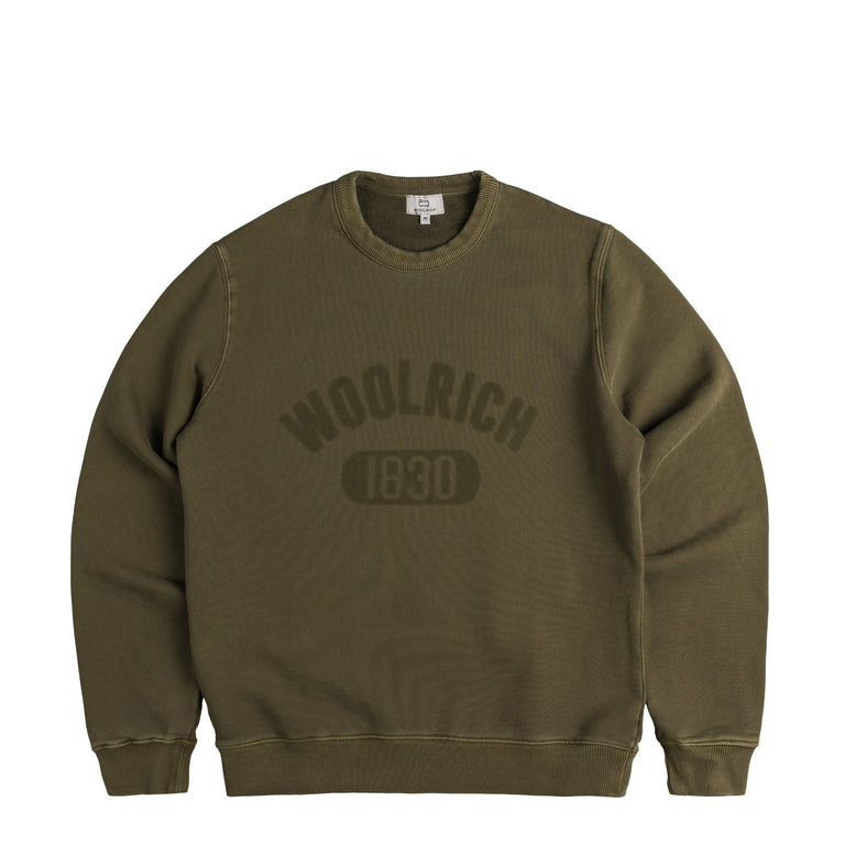 Woolrich Garment Dyed Logo Crewneck